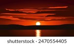 Evening sky background. The red sunset