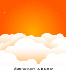 Evening sky with cloud vector wallpaper background