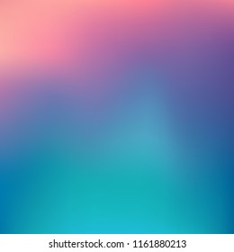 Evening sky landscape - turquoise, pink, red, violet - blurred gradient mesh - digital watercolor
