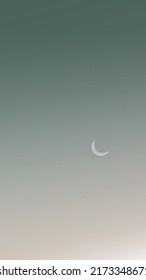 Cielo nocturno con estrellas y luna