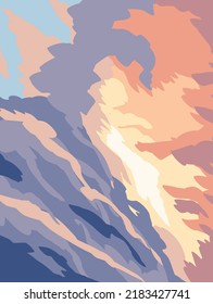 The evening sky with sunset on clouds