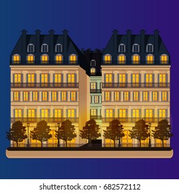 Evening streets vector illustration