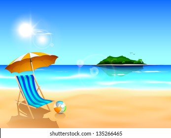 Evening summer background on beach.