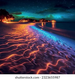 Abends Sonnenuntergang mit Blick auf das Meer am Ufer. abstraktes Design. Vektorgrafik-Musterhintergrund. Vorlagentextur für Innenausstattung, Verpackung, Tapete, Textilien, Papier, Innenausstattung, Bild.