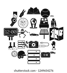 Evening time icons set. Simple set of 25 evening time vector icons for web isolated on white background
