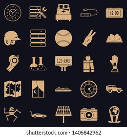 Evening time icons set. Simple set of 25 evening time vector icons for web for any design