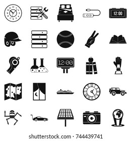 Evening time icons set. Simple set of 25 evening time vector icons for web isolated on white background