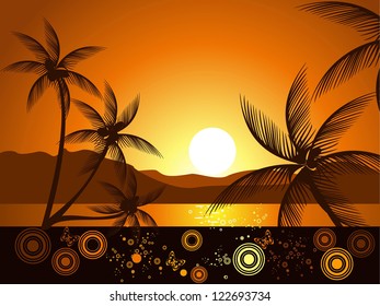 evening tropical landscape