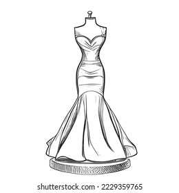 Sewing mannequin sketch Royalty Free Vector Image