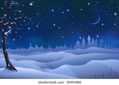 Evening winter scenery (other landscapes are in my gallery)