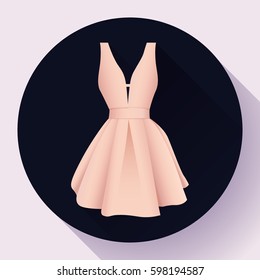 evening woman dress icon vector Flat style