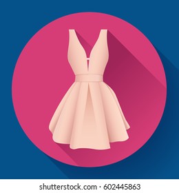 evening woman dress icon vector Flat style