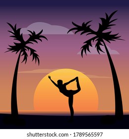 Evening yoga on the beach