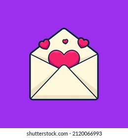 Evenlope Filled With Love Vector Illustration on Isolated Background
