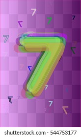 event, 7 between Number and seven stylish glow