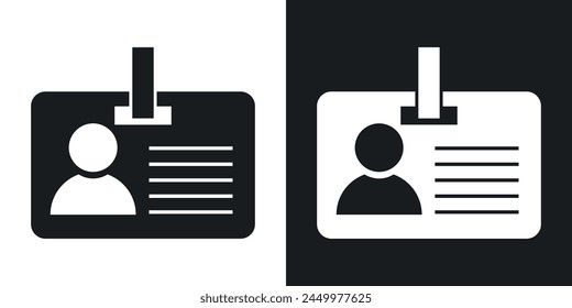 Event Access and Identification Badge Icons. Security Pass and Personnel ID Symbols.