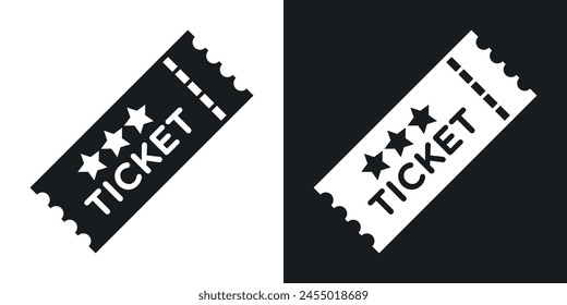Event Access Ticket Icons. Cinema, Concert, and Flight Voucher Symbols.