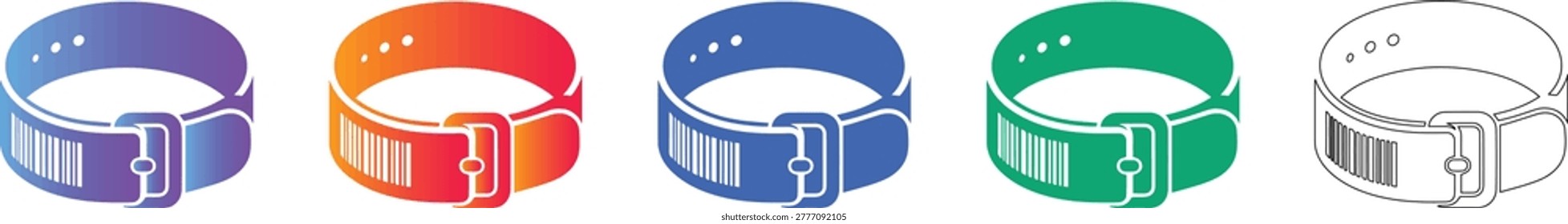 Event Access Wristband Icon Set vol 2187