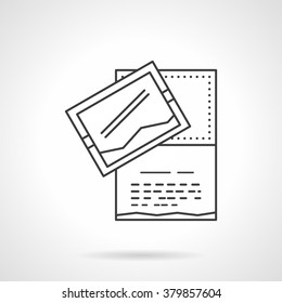 Event agency services. Abstract party invitation card. Flat line style single vector icon. Element for web design, business, mobile app. 