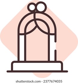 Event altar, illustration or icon, vector on white background.