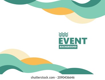 Event background with colorful curved shapes. Simple abstract background for backdrops, art performances, events, seminars, workshops, and covers.