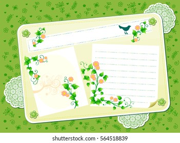 Event background_Green vintage notes