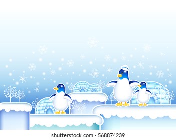 Event background_Snowflake and penguin