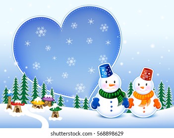 Event background_Snowman and winter village  