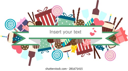 event banner with celebration object 