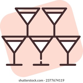Event banquet, illustration or icon, vector on white background.