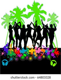 The event at the beach-colored background