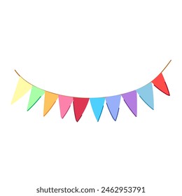 event birthday flags cartoon. card carnival, greeting fun, pennant cake event birthday flags sign. isolated symbol vector illustration