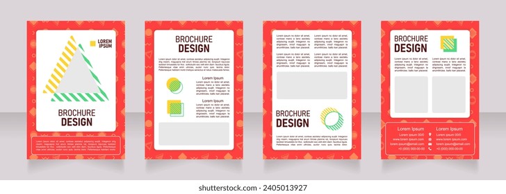Event blank brochure design. Template set with copy space for text. Premade corporate reports collection. Editable 4 paper pages