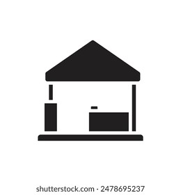 Ilustración vectorial de iconos rellenos de Event Booth