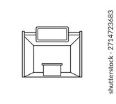Event Booth Outline Icon Vector Illustration on white back ground