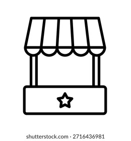 Ilustración vectorial de icono de contorno de cabina de evento