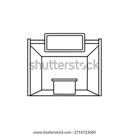 Event Booth Outline Icon Vector Illustration on white back ground
