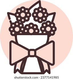 Event bouquet, illustration or icon, vector on white background.