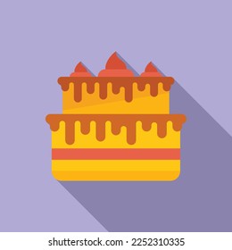 Event cake icon flat vector. Calendar plan. Task office