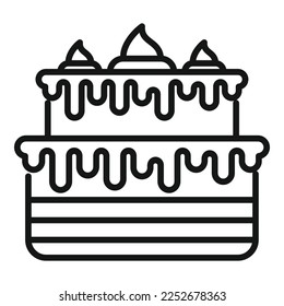 Event cake icon outline vector. Calendar plan. Task office