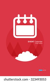 Event calendar, Agent, meaning, symbols, logos, trademarks, Vector eps 10