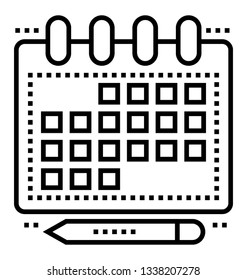 Event calendar icon in line vector 