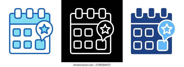 Event Calendar Icon triplestyle Vector Illustration
