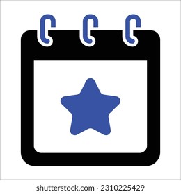 Icono de calendario de eventos, gráficos vectoriales