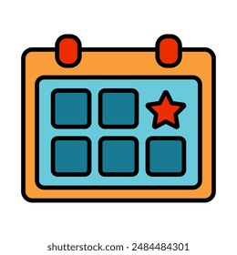 Event calendar line icon. Calendar, date, event, schedule, planner, day, appointment, organization, reminder, time management, agenda, special occasion, mark, plan, important date, timeline