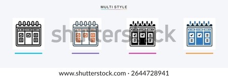 Event Calendar multiple icon style vector illustration