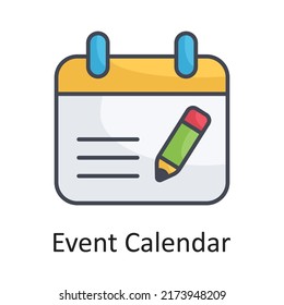 Event Calendar vector filled outline Icon Design illustration on White background. EPS 10 File