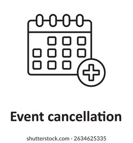 Cancelación de eventos :Icono de Vector que puede modificarse o editarse fácilmente
