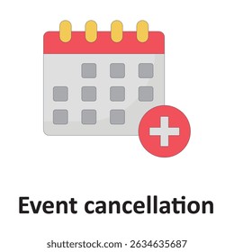 Cancelación de eventos :Icono de Vector que puede modificarse o editarse fácilmente

