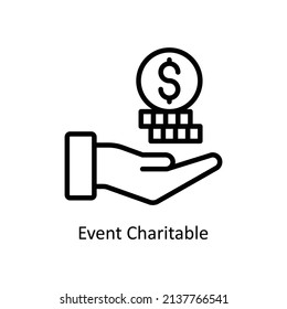 Event Charitable Vector Outline Icon For Web Isolated On White Background EPS 10 File